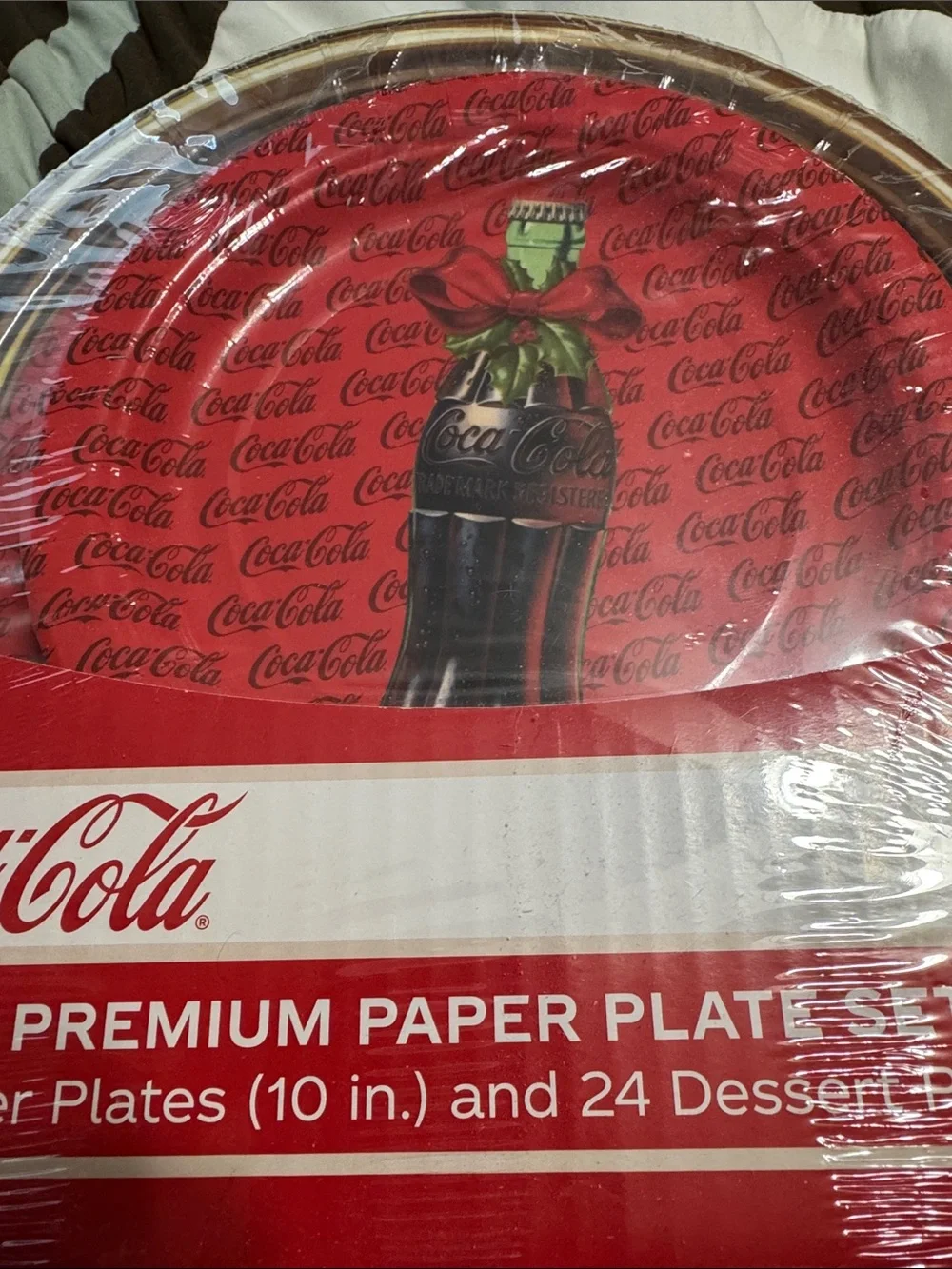 Coca Cola Red and Gold Festive Paper Plate Set